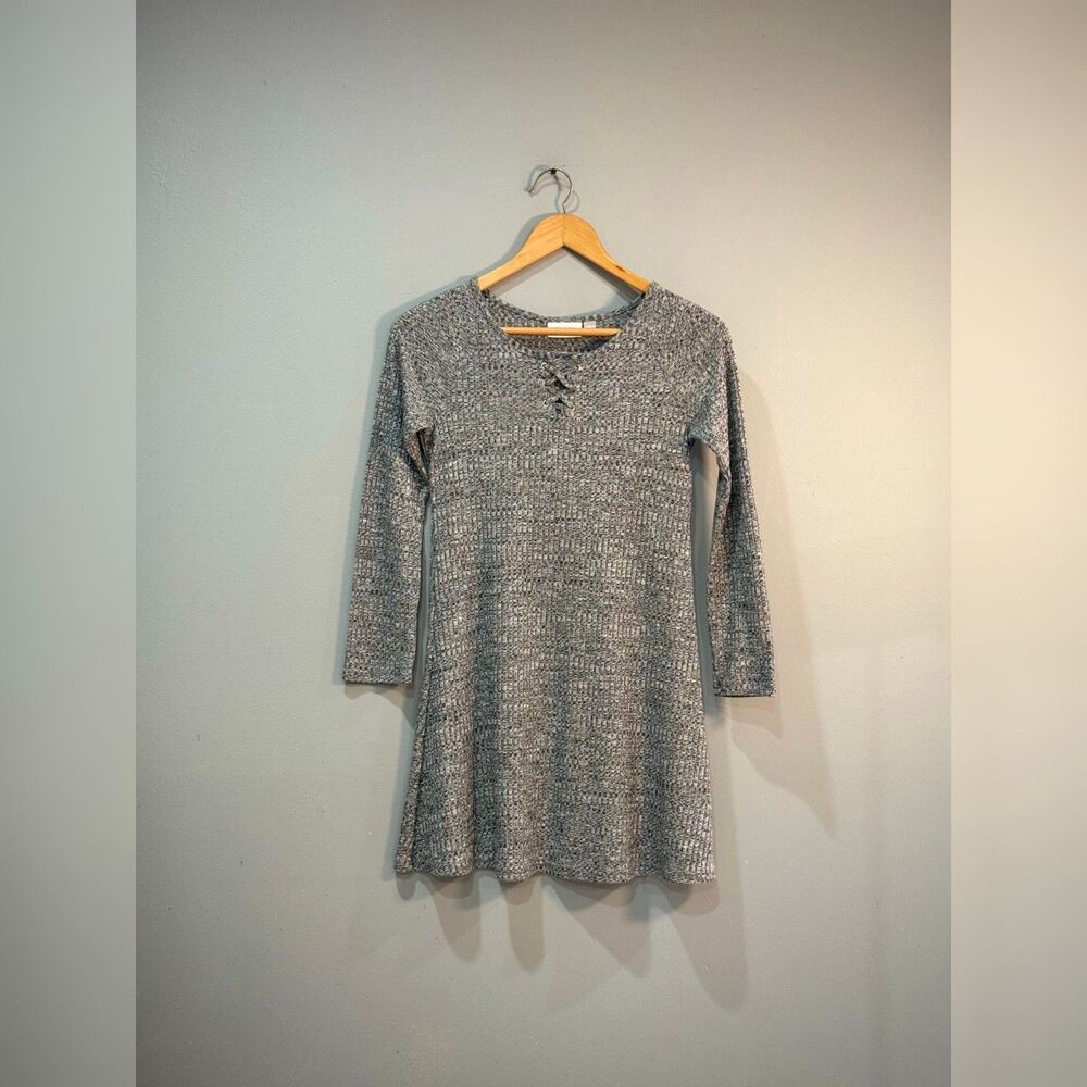Girls' Gray The Children's Place Ribbed L/S Dress Size L (10/12) EUC